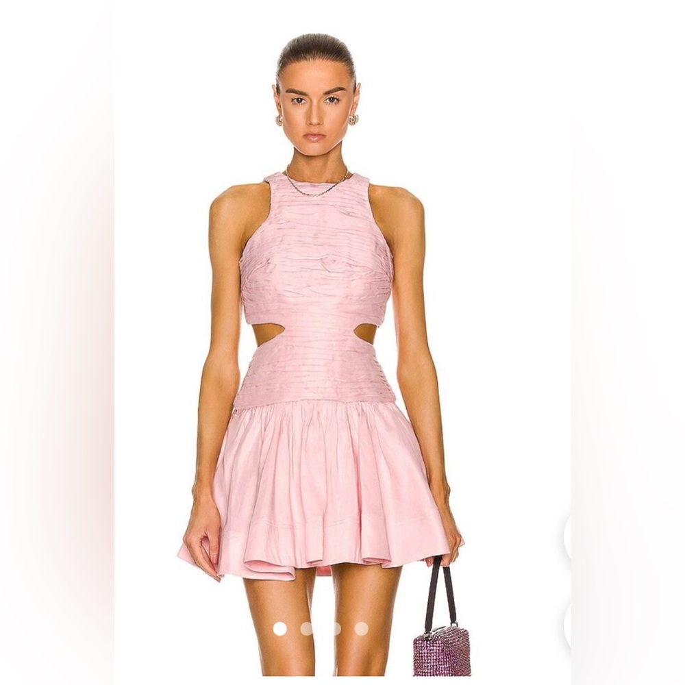 Aje Pink Cutout Mini Dress